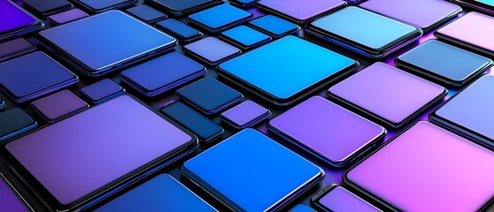 A purple background with many cell phones on it