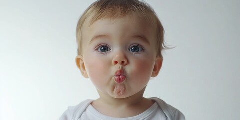 Baby with tongue out