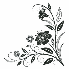 Elegant Abstract Floral Corner Designs - Perfect for Digital Projects, Art & Illustration