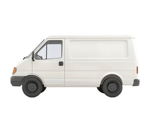 Isolated White Delivery Van Side View