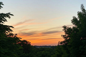 Golden hour sunset illuminating ocean waves crashing on sandy sea beach with colorful cloud sky