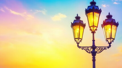 Obraz premium Vintage Street Lamps at Sunset