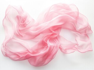 Obraz premium Pink Scarf on White Surface
