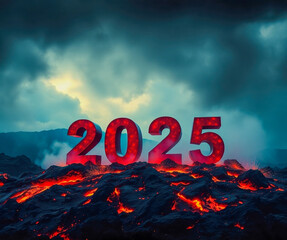fiery 2025 lava rock number display