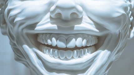 Naklejka premium Person's Face Sculpture Close Up