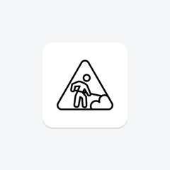 Roadworks Sign line icon , vector, pixel perfect, illustrator file