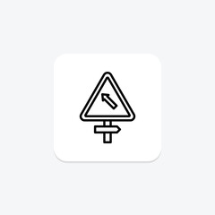Road Sign line icon , vector, pixel perfect, illustrator file