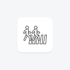 Zebra Crossing thinline icon , vector, pixel perfect, illustrator file