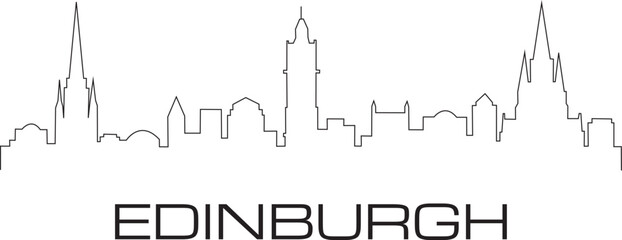 Edinburgh City Line Draw Simple Minimalist