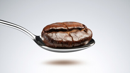 Single Coffee Bean on a Spoon
