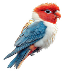 Obraz premium Vibrant parrot with red, blue, and white feathers.