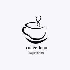 coffee cup logo with cup icon design