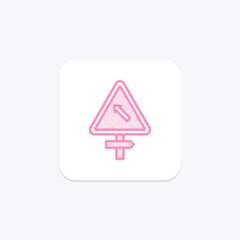Road Sign duotone line icon , vector, pixel perfect, illustrator file