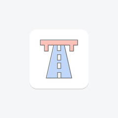 Motorway lineal color icon , vector, pixel perfect, illustrator file