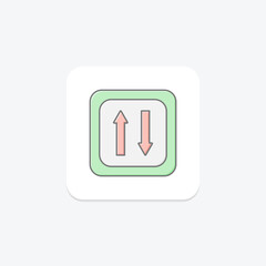 Oneway Priority lineal color icon , vector, pixel perfect, illustrator file