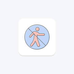 Fototapeta premium No Entry Sign lineal color icon , vector, pixel perfect, illustrator file
