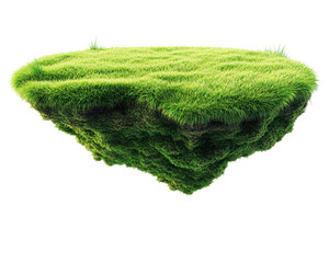 Isolated Floating Island with Green Grass