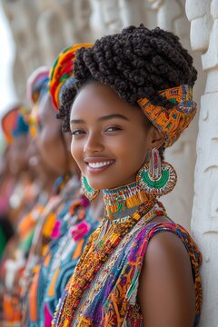 Adwa Victory Day Celebration Young Ethiopian Woman in Vibrant Traditional Attire, Cultural Heritage, and Festive Spirit