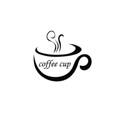 coffee cup icon of a tea with cup logo design