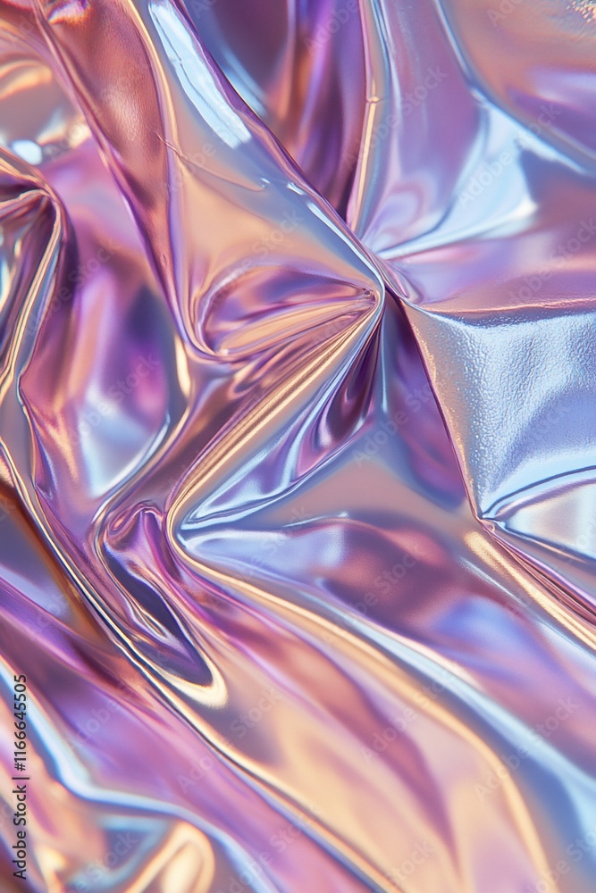 Poster abstract iridescent fabric texture with soft folds and pastel colors.