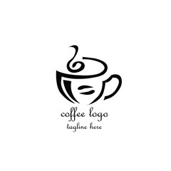 coffee cup logo with icon design