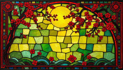 Obraz premium Oriental pattern. Oil painting. Pattern for printing on wall decorations, covers, leaflets, business cards