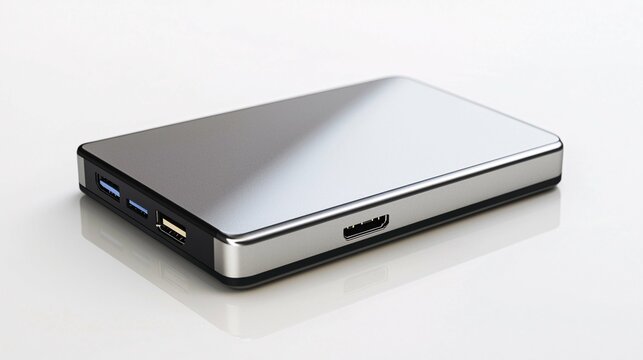 Sleek modern external hard drive with USB connectivity and a matte finish, highlighting elegance and functionality in digital storage.