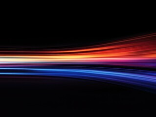 Colorful Light Lines on Black Background