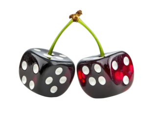 Isolated Dice Cherries Pair