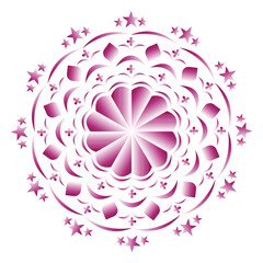 abstract beautiful flower and purple with white mandala design