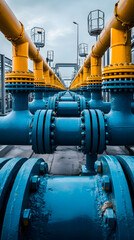 Industrial zone, Steel pipelines and valves
