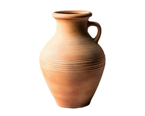 Isolated Clay Vase with Handle