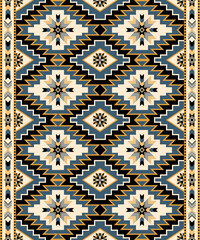 Traditional Native American seamless pattern folk embroidery. Geometric tribal colorful digital design. Design for wallpaper, background, carpet, textile, woven.