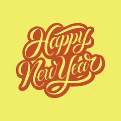 Celebrating the arrival of 2025 brush calligraphic lettering wishing a happy new year.