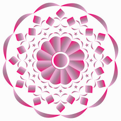abstract pink flower with background mandala 