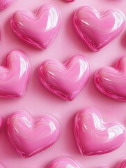 clip art style love hearts in pink pattern