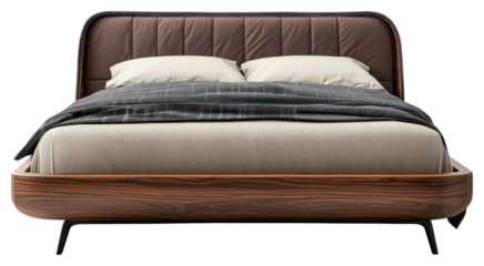 PNG Realistic minimal bed furniture bedroom comfortable.