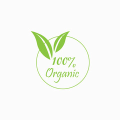 premium natural organic logo with sign green leaves design