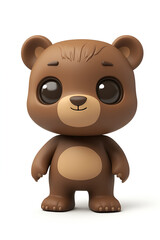 Fototapeta premium A 3D Rendering Of A Cute Brown Bear Cub Is Shown 