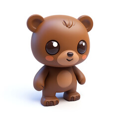 Fototapeta premium A 3D Rendering Of A Cute Brown Bear Cub Is Shown 