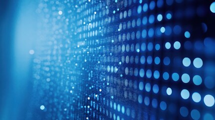 Futuristic blue abstract grid background with dots and squares