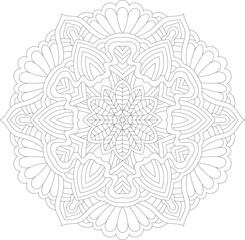Intricate  Mandala Coloring Page - Relaxing and Detailed Design for Mindful Creativity