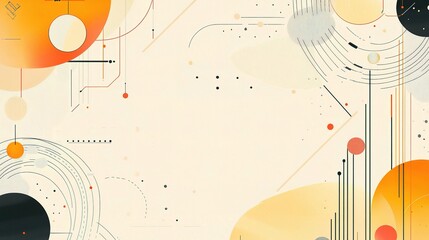 Obraz premium Abstract Tech Background: Warm Hues and Geometric Shapes 
