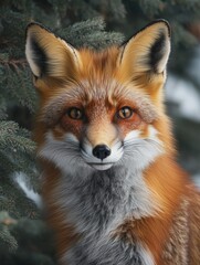 Obraz premium Red Fox Near Tree