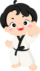 illustration kid taekwondo