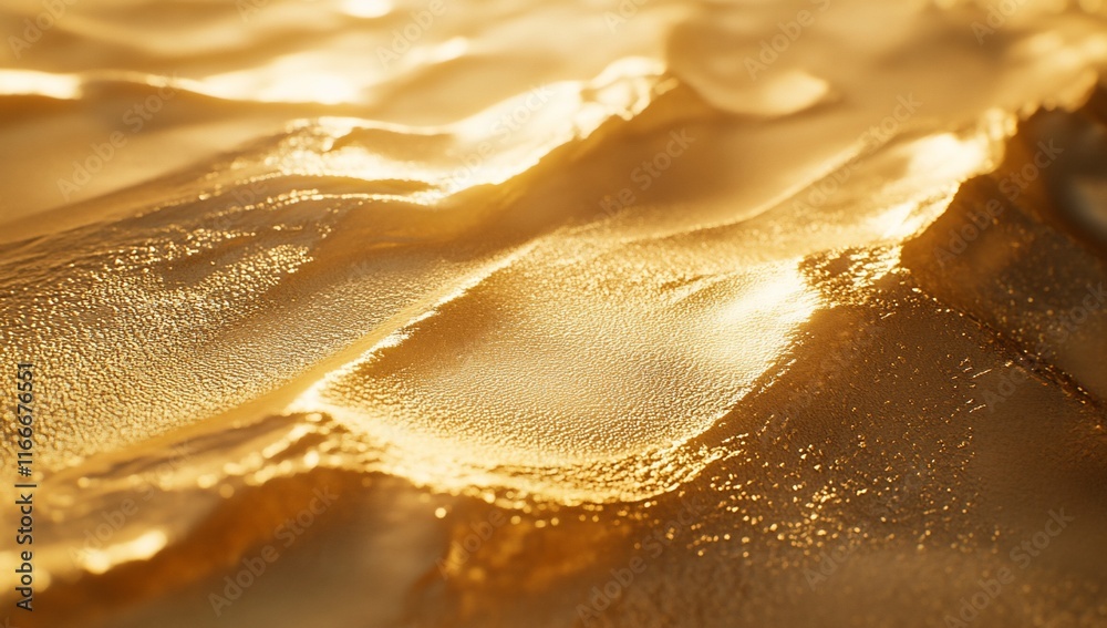 Poster golden textured landscape, abstract background with smooth waves and light.