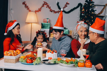 Christmas family portrait - Happy family together in Christmas