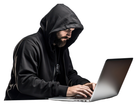 PNG Hacker laptop hood sweatshirt.