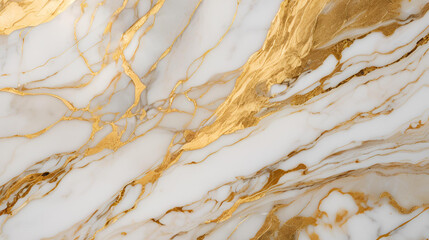 Elegant white and gold marble pattern used for luxury design backgrounds and high-end print materials