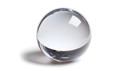 A Clear Glass Sphere Rests on a White Background